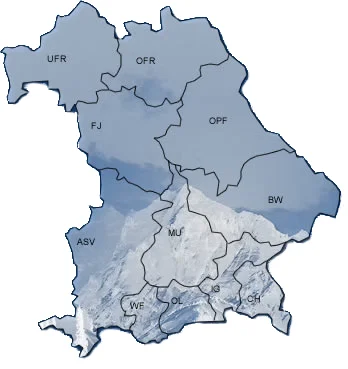 Übersicht SKi gaue Snowboard Bayern