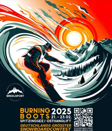 Plakat für Burning Boots Snowboard Contest
