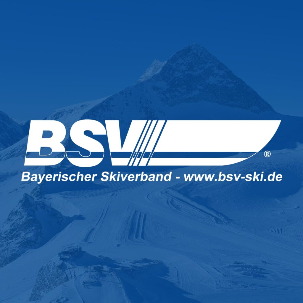 Weißes Logo auf blauem Untergrund