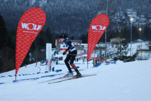 Biathlet bei der Abfahrt