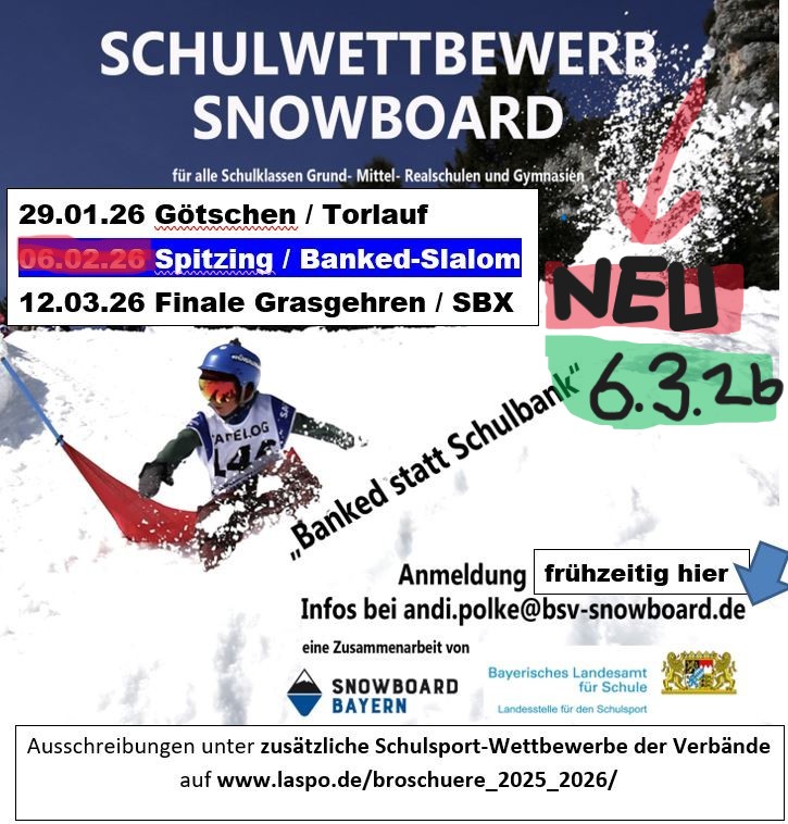 Flyer Schulwettbewerb Snowboard