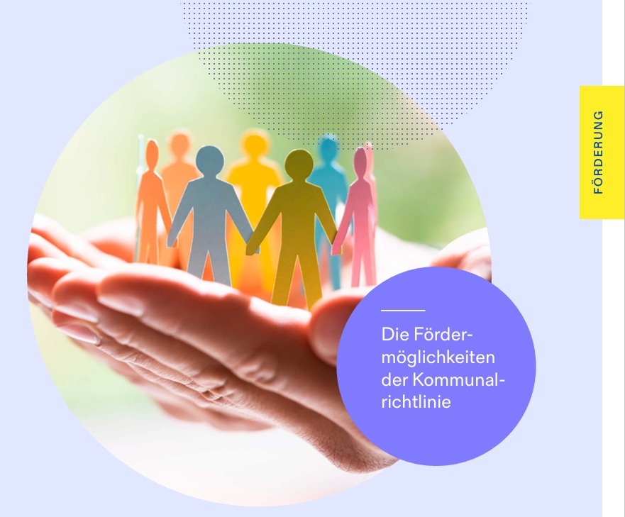 Bild von einem Flyer mit geöffneten Händen darauf