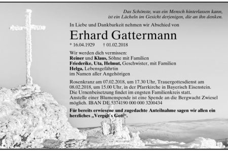 Der Bayerische Skiverband trauert um sein Ehrenmitglied Erhard Gattermann