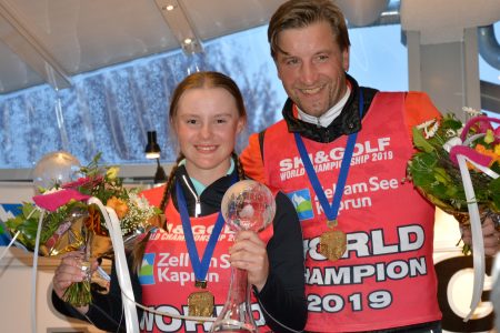 Ex Rennläufer Alois Vogl (GER) und Antonia Zacharovska (SVK) sind die neuen Weltmeister in der Kombination Ski und Golf