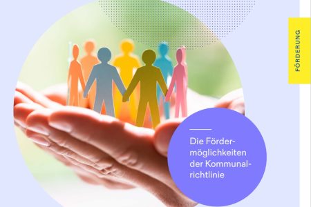 Bild von einem Flyer mit geöffneten Händen darauf