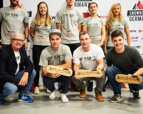 SNBGER-Präsident Prof. Hanns Michael Hölz mit den geehrten Stefan Baumeister, Paul Marks und Leon Beckhaus © Oliver Beckmann